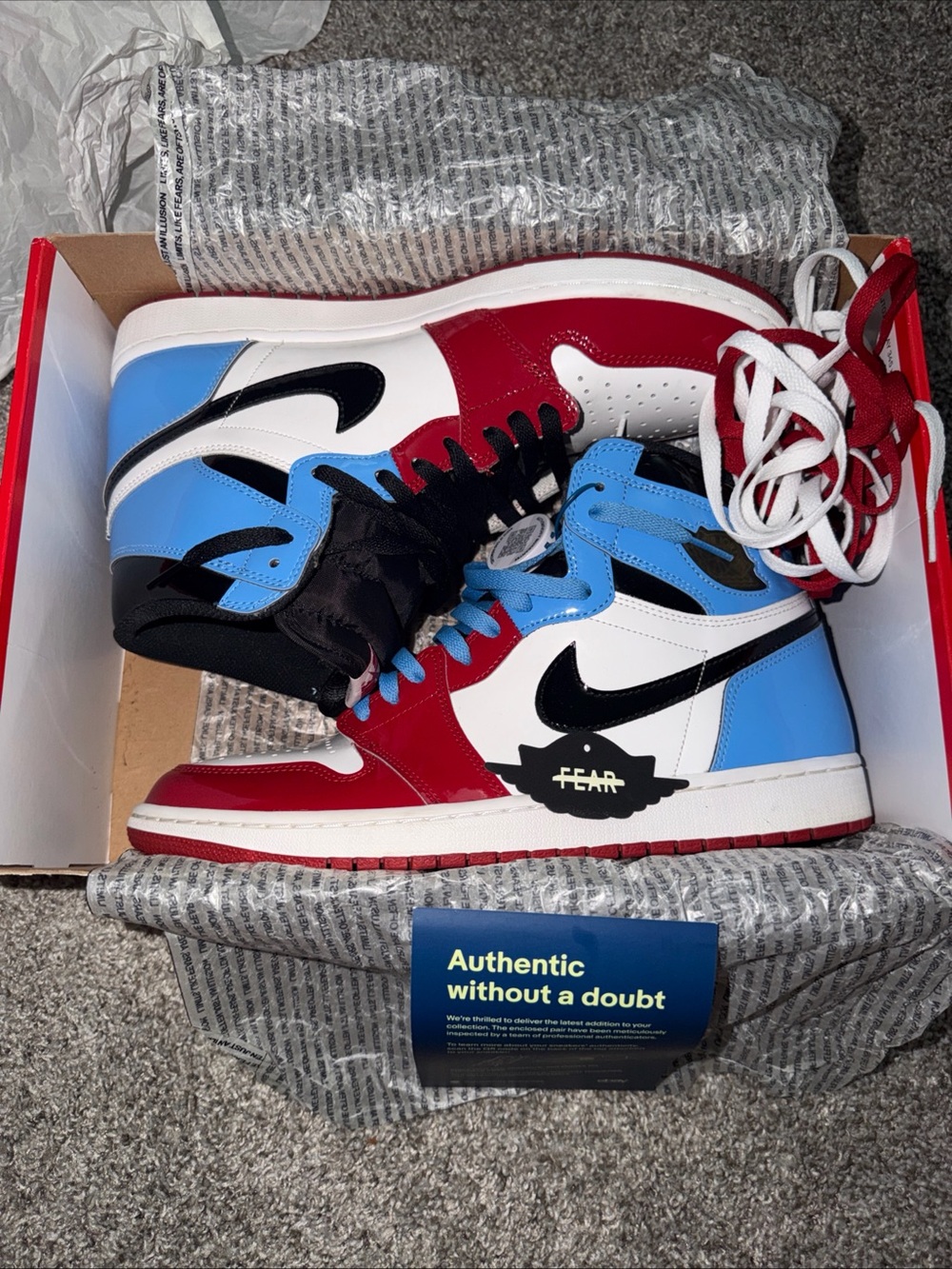 Jordan 1 High OG Fearless UNC Chicago size 12 men
